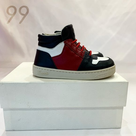 Gucci High Tops with Navy Blue, Red, and White - Size 21 (US5) - Picture 3 of 6